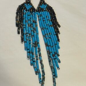 Deep Sea Long Fringe Earrings – 5.5”